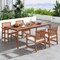 Costway Outdoor Dining Chair Patio Solid Wood Chairs with Comfortable Cushions